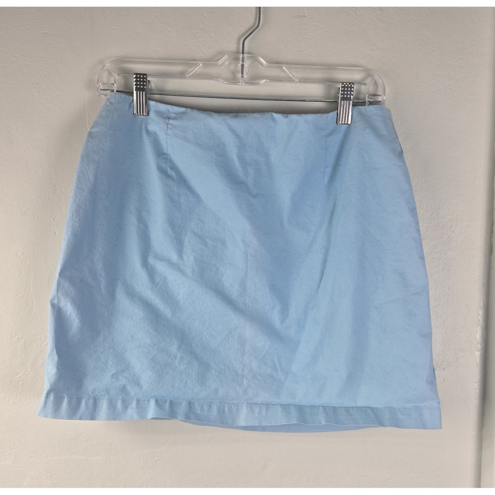 GAP Soft Back Zipper Women's 10 Mini Skirt Blue Sky Blue Baby Blue 16" Length‎